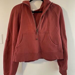 Women’s Lululemon Half Zip Crop Scuba Hoodie Size M/L - Dark Red